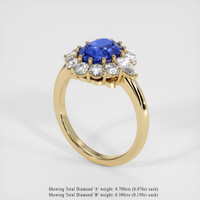 2.47 Ct. Blue Sapphire Ring, 18K Yellow Gold 2