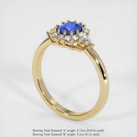 0.75 Ct. Blue Sapphire Ring, 18K Yellow Gold 2