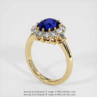 3.12 Ct. Blue Sapphire Ring, 18K Yellow Gold 2
