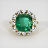 7.62 Ct. Emerald Ring, 18K Yellow Gold 1