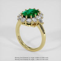 2.92 Ct. Emerald Ring, 18K Yellow Gold 2