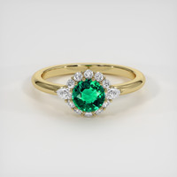 1.18 Ct. Emerald Ring, 18K Yellow Gold 1