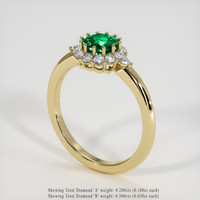 1.18 Ct. Emerald Ring, 18K Yellow Gold 2