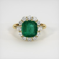 4.07 Ct. Emerald Ring, 18K Yellow Gold 1