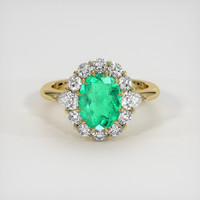 1.44 Ct. Emerald Ring, 18K Yellow Gold 1