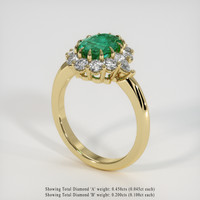 1.20 Ct. Emerald Ring, 18K Yellow Gold 2