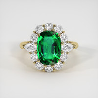 2.77 Ct. Emerald Ring, 18K Yellow Gold 1