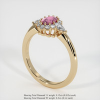 0.56 Ct. Pink Sapphire Ring, 18K Yellow Gold 2