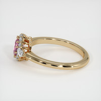 0.56 Ct. Pink Sapphire Ring, 18K Yellow Gold 4
