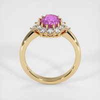 3.10 Ct. Purplish Pink Sapphire Ring, 18K Yellow Gold 3