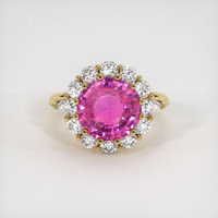 4.57 Ct. Pink Sapphire Ring, 18K Yellow Gold 1