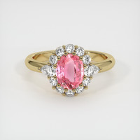 1.13 Ct. Padparadscha Sapphire Ring, 18K Yellow Gold 1