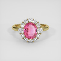 2.02 Ct. Padparadscha Sapphire Ring, 18K Yellow Gold 1