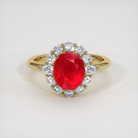 2.03 Ct. Ruby Ring, 18K Yellow Gold 1