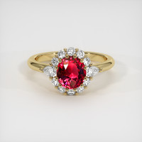 1.46 Ct. Ruby Ring, 18K Yellow Gold 1