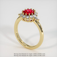 1.46 Ct. Ruby Ring, 18K Yellow Gold 2