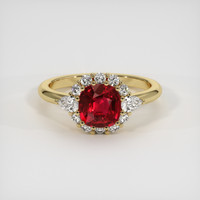 1.03 Ct. Ruby Ring, 18K Yellow Gold 1