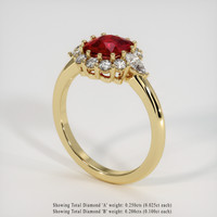 1.03 Ct. Ruby Ring, 18K Yellow Gold 2