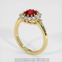 1.56 Ct. Ruby Ring, 18K Yellow Gold 2
