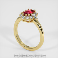1.52 Ct. Ruby Ring, 18K Yellow Gold 2