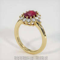 2.20 Ct. Ruby Ring, 18K Yellow Gold 2