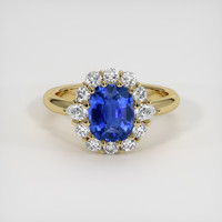 1.95 Ct. Blue Sapphire Ring, 18K Yellow Gold 1