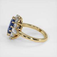 3.48 Ct. Blue Sapphire Ring, 18K Yellow Gold 4