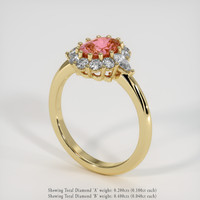 1.59 Ct. Padparadscha Sapphire Ring, 18K Yellow Gold 2