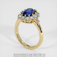 3.08 Ct. Sapphire Ring, 18K Yellow Gold 2