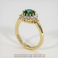 2.22 Ct. Bluish Green Sapphire Ring, 18K Yellow Gold 2
