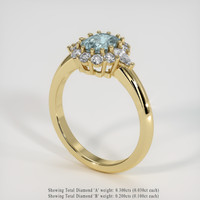 1.21 Ct. Greyish Blue Sapphire Ring, 18K Yellow Gold 2