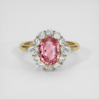 2.04 Ct. Padparadscha Sapphire Ring, 18K Yellow Gold 1