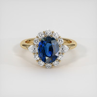 2.58 Ct. Blue Sapphire Ring, 18K Yellow Gold 1