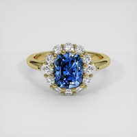 3.40 Ct. Blue Sapphire Ring, 18K Yellow Gold 1