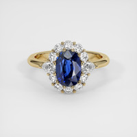 2.74 Ct. Blue Sapphire Ring, 18K Yellow Gold 1