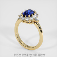 2.74 Ct. Blue Sapphire Ring, 18K Yellow Gold 2