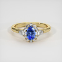 0.45 Ct. Blue Sapphire Ring, 18K Yellow Gold 1