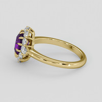 2.08 Ct. Purple Sapphire Ring, 18K Yellow Gold 4