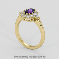 1.32 Ct. Purple Sapphire Ring, 18K Yellow Gold 2