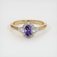 0.64 Ct. Sapphire Ring, 18K Yellow Gold 1
