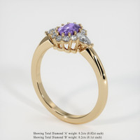 0.64 Ct. Sapphire Ring, 18K Yellow Gold 2