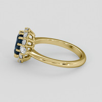 1.40 Ct. Greenish Blue Sapphire Ring, 18K Yellow Gold 4