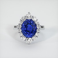 4.23 Ct. Blue Sapphire Ring, Platinum 950 1