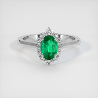 0.80 Ct. Emerald Ring, Platinum 950 1