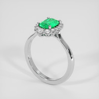 0.94 Ct. Emerald Ring, Platinum 950 2