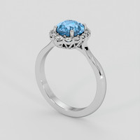 3.03 Ct. Swiss Blue Topaz Ring, Platinum 950 2