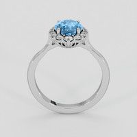 3.03 Ct. Swiss Blue Topaz Ring, Platinum 950 3