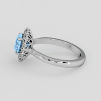 3.03 Ct. Swiss Blue Topaz Ring, Platinum 950 4