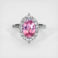 2.09 Ct. Pink Sapphire Ring, Platinum 950 1
