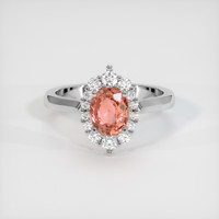1.17 Ct. Padparadscha Sapphire Ring, Platinum 950 1